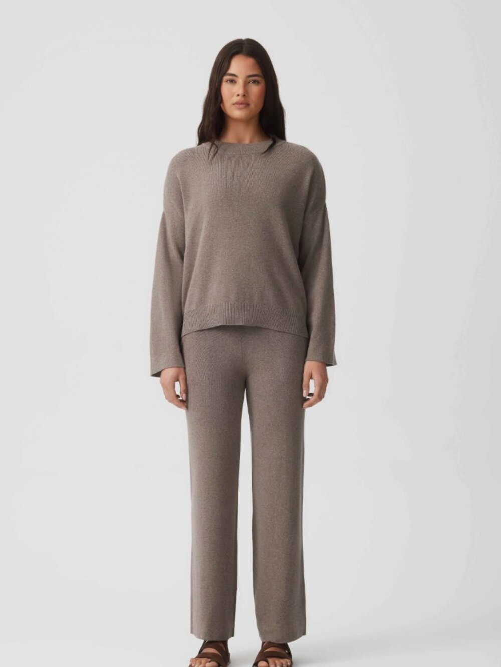 NWT Hommey Cotton Cashmere Sweater + Pant Set Mushroom L